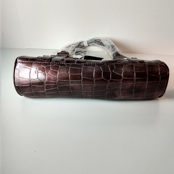 Faux alligator purple handbag NWOT purple leopard - Picture 4 of 11